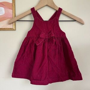 Carter's Deep Berry Corduroy Pinafore with Bow Strap